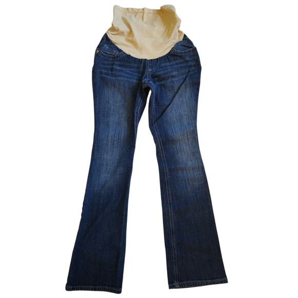 Indigo Blue Womens Straight Leg Maternity Jeans Size S 4-6 High Waist Panel - Picture 1 of 9